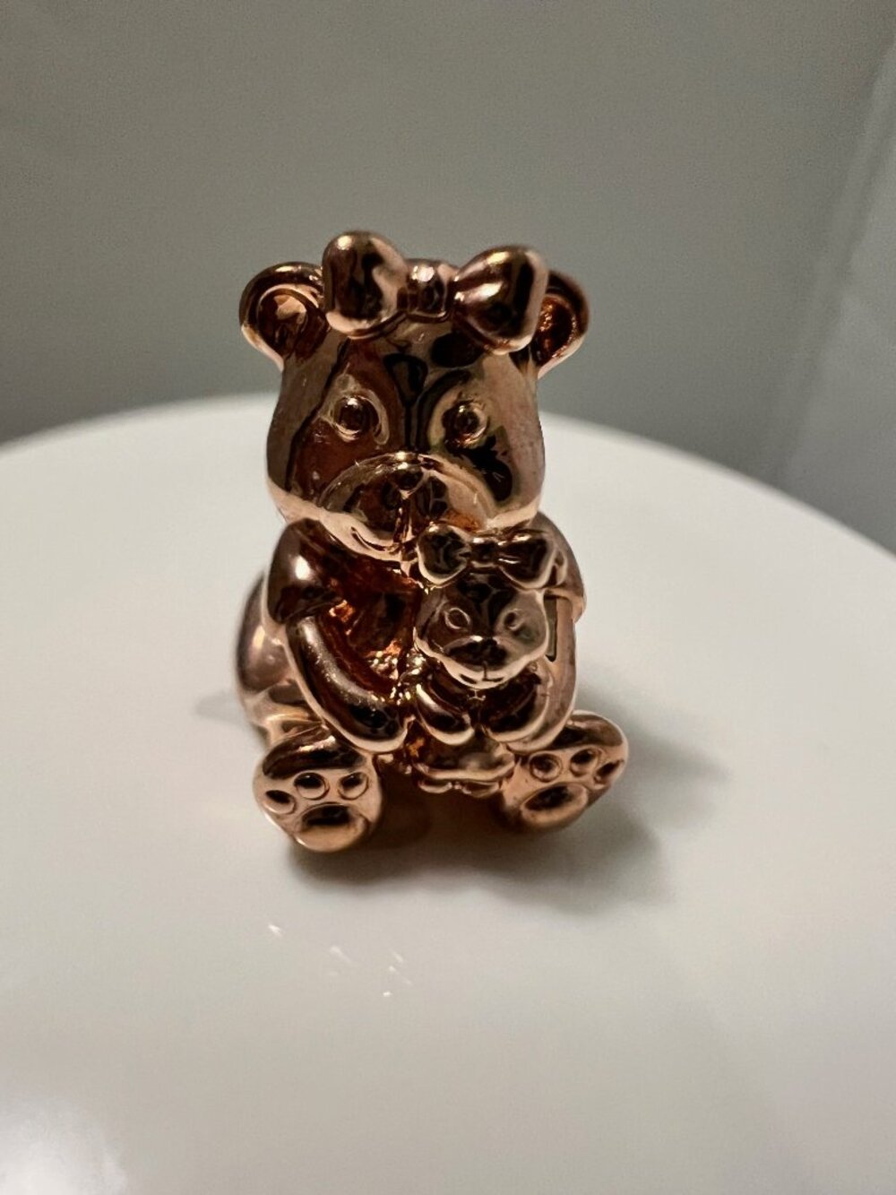 Authentic Pandora Rose Gold "Dora Bear" Mother & Child Charm